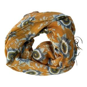 Rock Flower Paper Mustard Sunflower Fringe Scarf Boho Floral Wrap Shawl